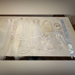 Bridal Accessories Set - Bows, Bags, Headbands, Sash, Veils